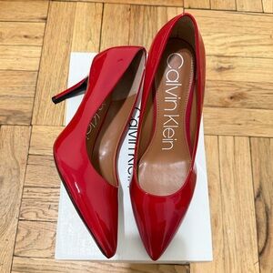 Calvin Klein Gayle Red Pointy Toe Stiletto Pumps | Size 9 | New